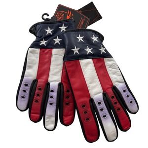 Milwaukee Leather Mens MG7527.182 American Flag Touchscreen Riding Gloves XL NEW